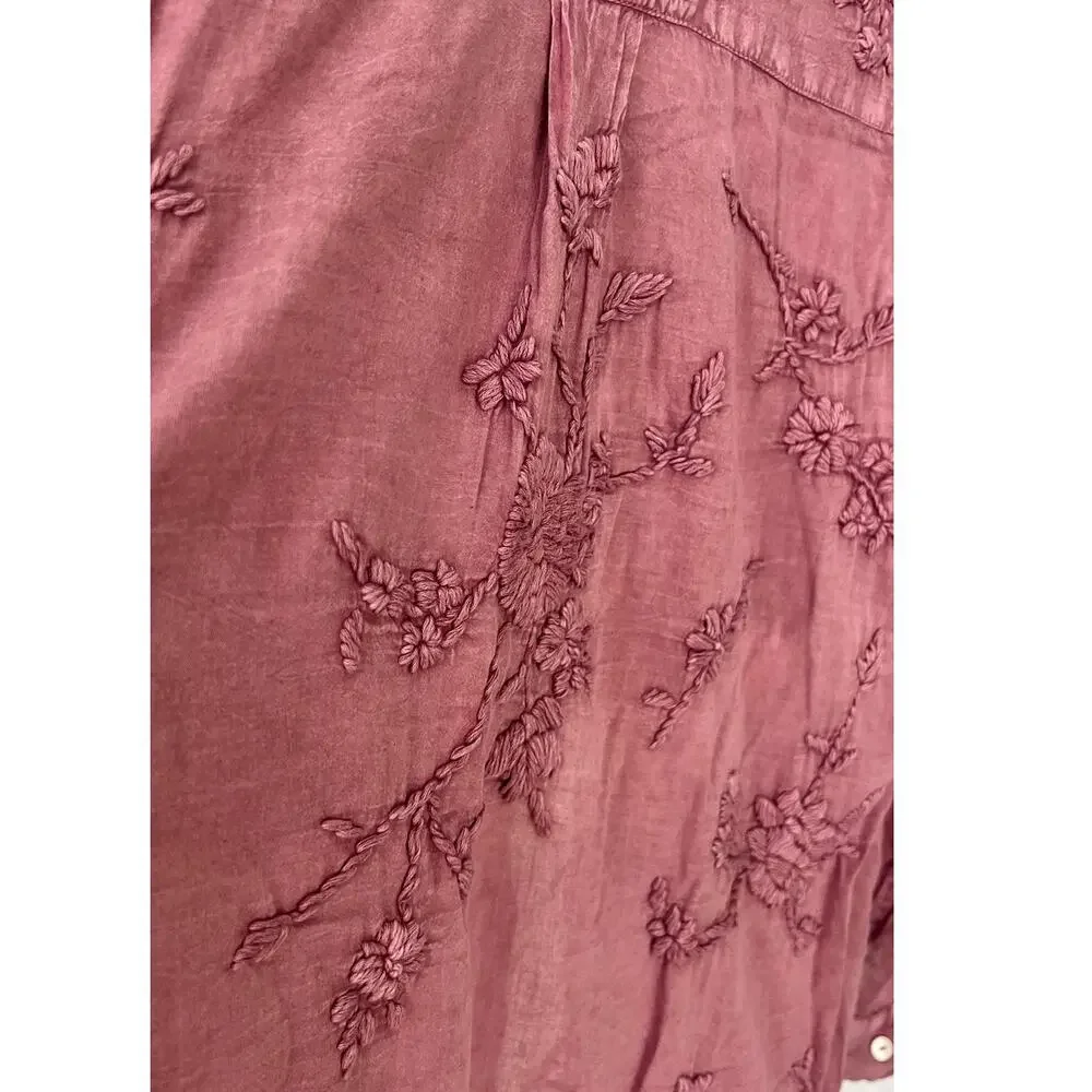 NWT Anthropology by Kyla Seo Jo Buttons Up Cotton Embroidered Shirt Size Small - Picture 8 of 12